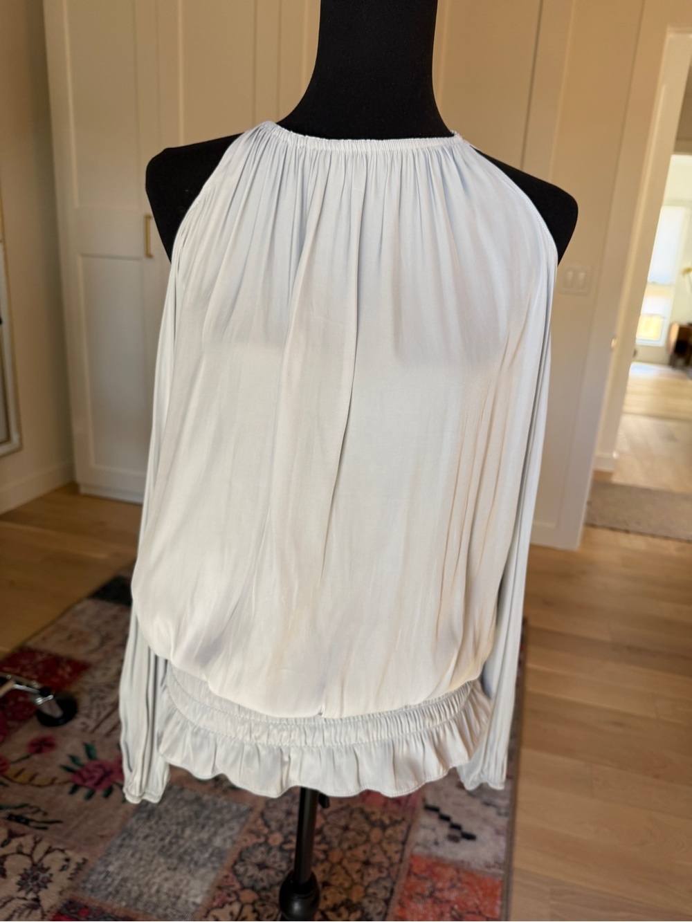Ramy Brook Light Blue Halter Blouson Top